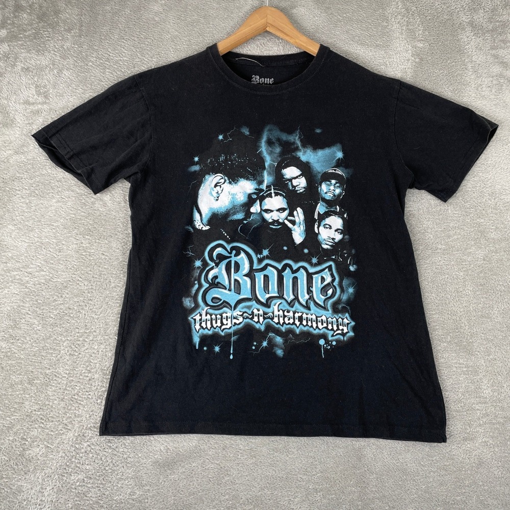Bone Thugs-N-Harmony Shirt Mens Large Black Rap Tee Hip Hop Vintage Style